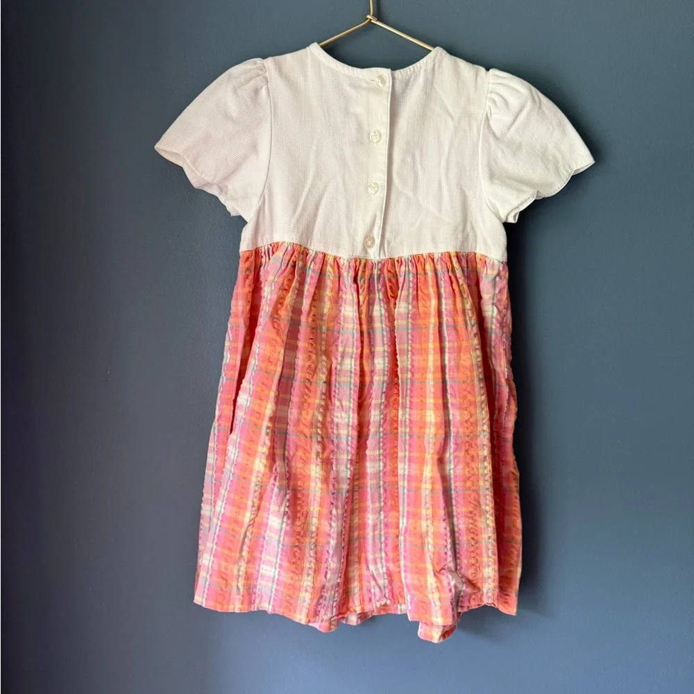 Vintage rainbow tag Gymboree plaid and‎ flower dress